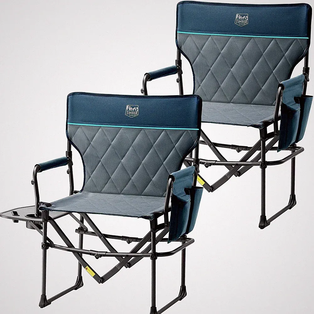 Aluminum Camping Directors Chair with Side Table Pocket, Portable Folding Hea...