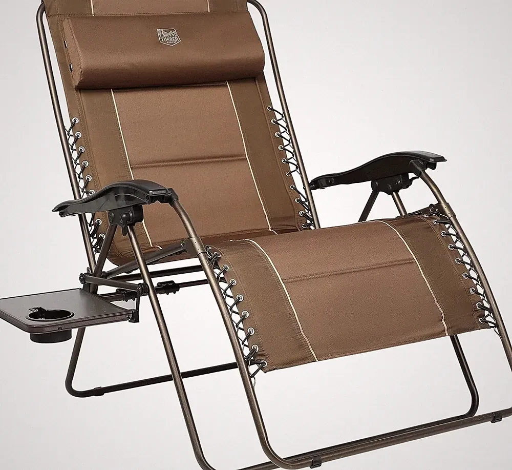 Oversized Zero Chair, 33In Wide XXL Zero Reclining Chair with Side Table, Ful...