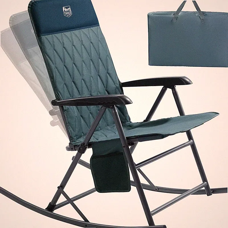 Timber Ridge 3-Level Adjustable Rocking Camping Chair Ergonomic Padded High