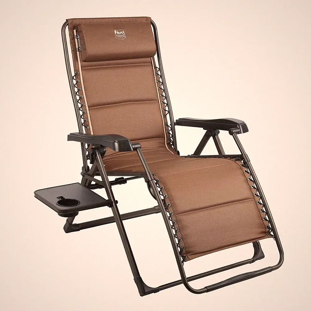 TIMBER RIDGE Aluminum Zero Gravity Chairs, Folding Recliner Chair Padded with...